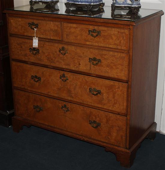 A George III elm and ash chest of drawers, part 18th century, W.3ft 4.5in.